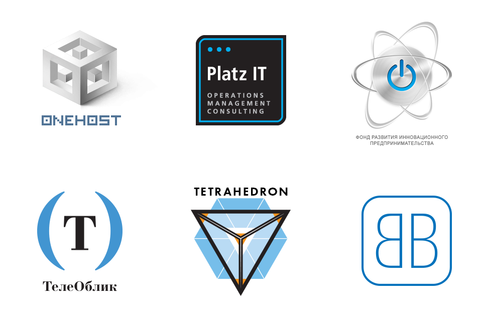 Логотипы для IT-компаний на основе гометрических форм и логотипы с инициалами